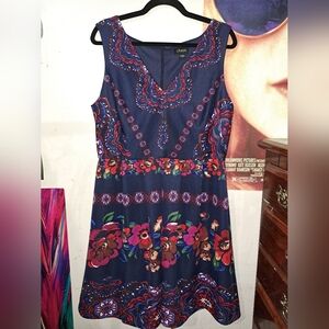Floral Navy Size 16 Dress
